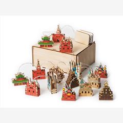 Ёлочная гирлянда с лампами в подарочной коробке Достопримечательности России