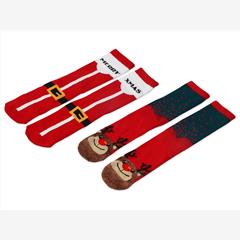 Набор носков с рождественской символикой в мешке мужские, 2 пары, красный